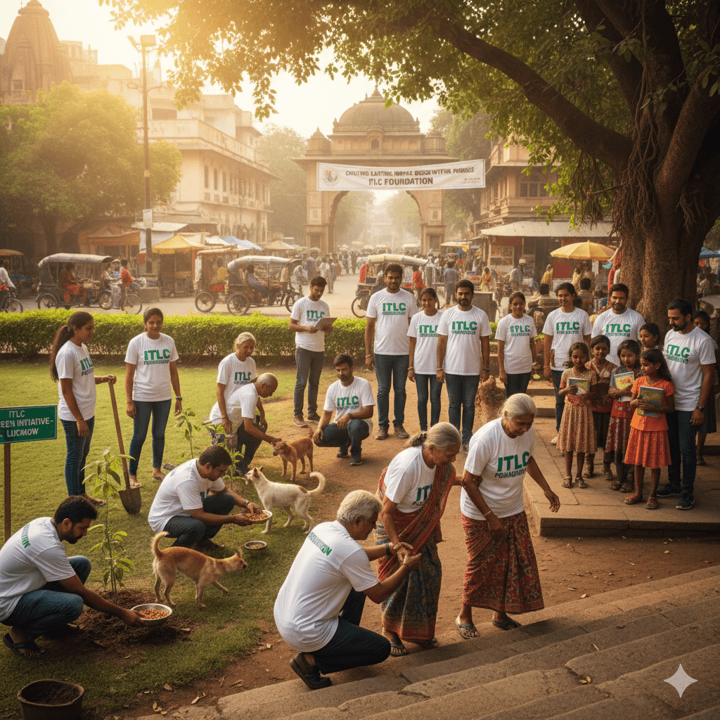 Volunteer from a top NGO in Lucknow in action